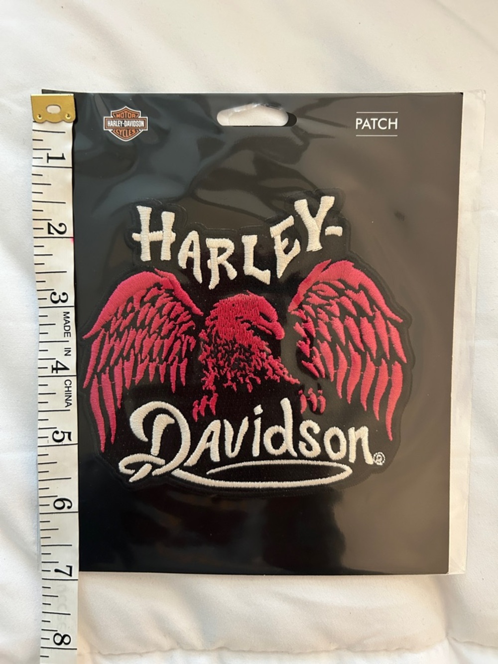 Harley-Davidson Black and Pink Eagle Embroidered Patch